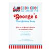 Vintage Choo Choo Train Birthday Invitation Card