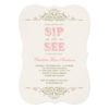 Vintage Flourish Elegant New Baby Girl Sip And See Invitation Card