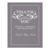Vintage Grey Flourish Wedding Thank You Cards Invitation Card
