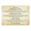 Vintage Information Cards | Rustic Elegance Invitation Card