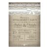 Vintage Lace Rustic Country Engagement Party Invitation Card