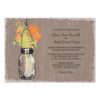 Vintage Mason Jar And Wildflowers Wedding Invitation Card
