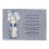 Vintage Mason Jar And Wildflowers Wedding Invitation Card