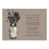Vintage Mason Jar & Wild Flowers Rehearsal Dinner Invitation Card