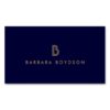 Vintage Modern Gold And Navy Initial Monogram Logo Double-Sided Standard Business Cards (Pack Of 100)
