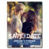 Vintage Modern Wedding Save The Date - Blue Postcard