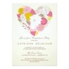Vintage Pink Floral Heart Graduation Invitation Card