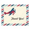 Vintage Plane Airmail Thank You Paper Invitation Card