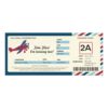 Vintage Plane Birthday Boarding Pass Ticket Invitation Card
