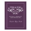 Vintage Purple Flourish Wedding Thank You Cards Invitation Card