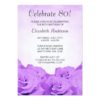 Vintage Purple Roses 80Th Birthday Party Invitation Card