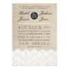 Vintage White Lace & Burlap Wedding Invitation Card