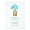 Watercolor Turquoise Floral Rehearsal Dinner Invitation Card