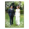 Wedding Photo Border White Scrolls | Thank You Invitation Card