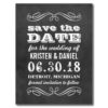 Wedding Save The Dates | Vintage Black Chalkboard Postcard