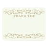 Wedding Thank You Card | Antique Gold Flourish Invitation Card