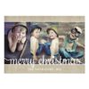 Whimsical Burlap Rustic Merry Christmas Photo Invitation Card