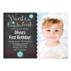 Whimsical Winter Onederland Photo Red Birthday Invitation Card
