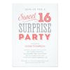 White Sweet Sixteen Surprise Invitation Card
