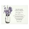 Wild Flowers & Mason Jar Wedding Invitation Card