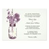 Wild Flowers & Mason Jar Wedding Invitation Card