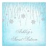 Winter Wonderland Diamond Snowflakes Sweet 16 Square Paper Invitation Card