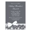 Winter Wonderland Gray Snowflake Bow Sweet 16 Invitation Card