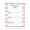 Wishes For Baby Game Card - Pink Invitation Card