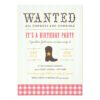 Yeehaw! Cowgirl Birthday Party Invitation Card