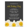 Yellow And Gray Daffodil Flowers Birthday Party Invitation Card
