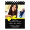 Yellow Bow Polka Dot Photo Graduation Announcement Invitation Card