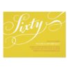 Yellow Gold Elegant 60Th Birthday Invitation Card