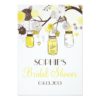 Yellow Mason Jars Floral Bridal Shower Invitation Card