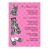 Zebra Print Slumber Party Invitation Card
