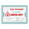 Circus Carnival Party Ticket Admission Invitation Card