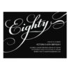 Black And White Elegant 80Th Birthday Invitation Card