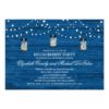 Engagement Party Rustic Wood Mason Jar And Lights Invitation Card