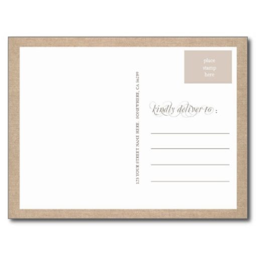 Burlap Lace Doily Save The Date Postcard Post Card - Image 2