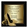 Black Gold High Heels Womans Birthday Party Invitation