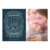 Blessed Season Holiday Photo Card In Navy Chalk
