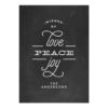 Love Peace Joy Black Chalk Holiday Christmas Card