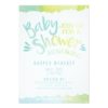 Oh Baby Blue Watercolor Baby Shower Invitation