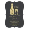 Pop Fizz Clink Champagne Chic New Year'S Eve Party Invitation