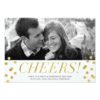 Cheers! Gold Confetti New Years Photo Holiday Card