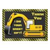 Construction Birthday Party Thank You Card