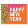 Happy New Year Postcard Gold Glitter Postcard