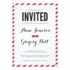 Red Carnival Stripes Modern Wedding Invitation
