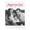 Red Stylish Script Happy New Year Photo Card