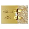 Faux Gold Sequins And Bow Wedding Thank You Card
