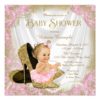 Girl Shoe Pink Gold Glitter Pearl Baby Shower Invitation